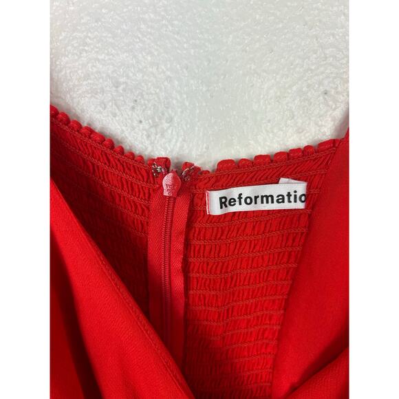 Reformation Jess Mini Dress Tomato Sz 12 Holiday Festive - Picture 6 of 8